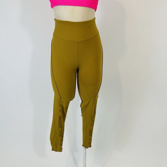 Free People Movement Hearts A Flutter Gold Yellow Leggings Women's Size Small - Picture 2 of 13